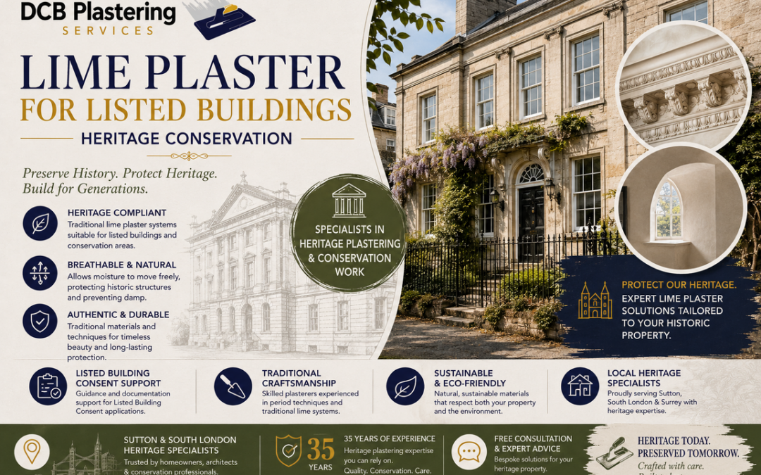 Lime Plaster for Listed Buildings: Heritage-Compliant Solutions for Sutton & South London Conservation Areas