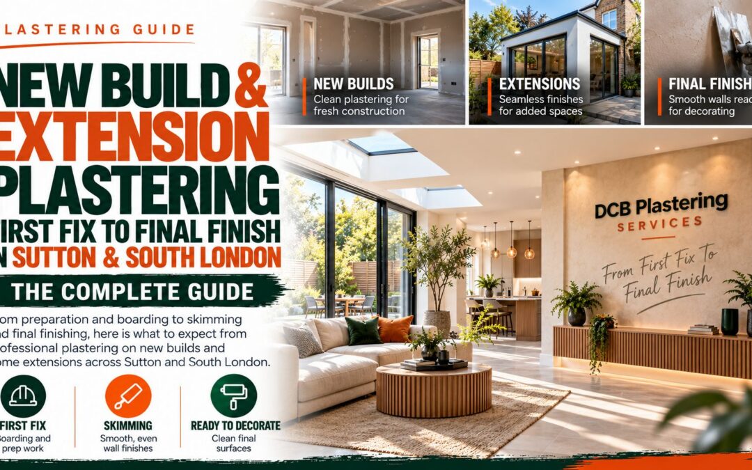 New Build & Extension Plastering: First Fix to Final Finish Guide for Sutton & South London